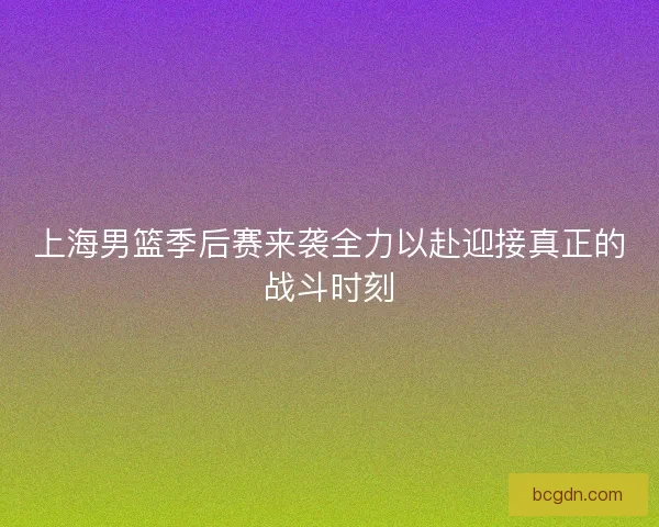 上海男篮季后赛来袭全力以赴迎接真正的战斗时刻